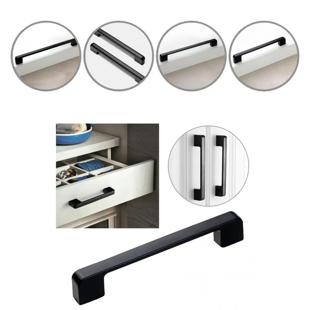

Practical Drawer Handle Rust-Proof Black Cabinet Handle Anti-deformation Cabinet Handle for Wardrobe Cabinet Handle