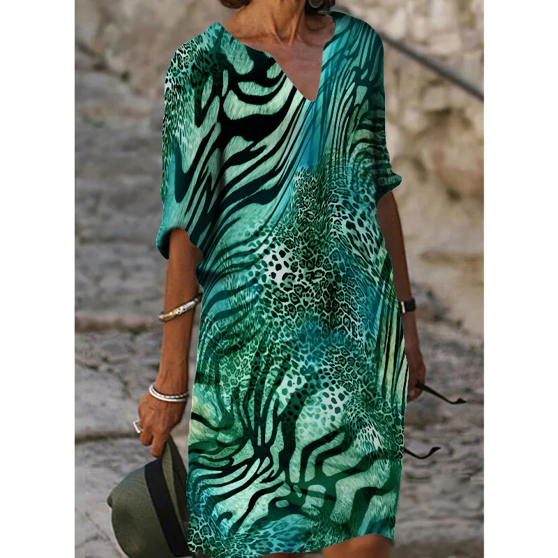 Женское винтажное платье с цветочным принтом Свободный Повседневный Сарафан