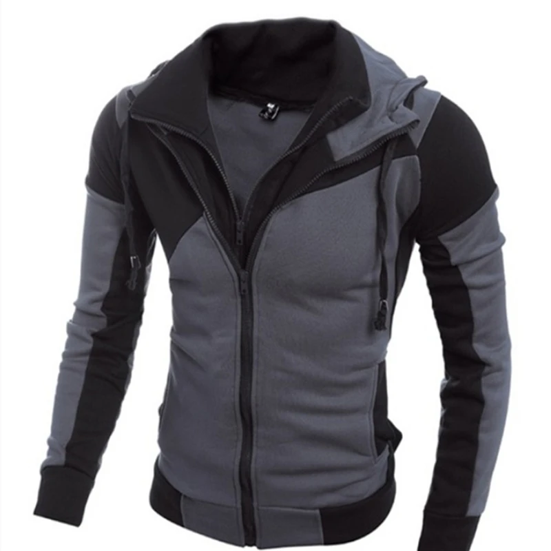 

2019 Fashion Autumn Hooded Coat Men Casual Cardigan Sweater Jacket Plus Size M-3XL Zipper Street Mens Jackets and Coats