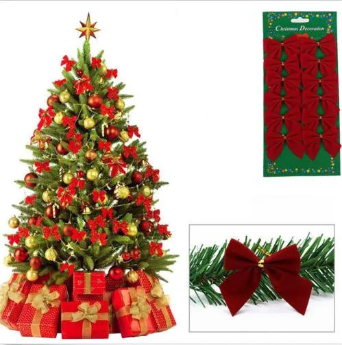 12 шт. подвесные украшения в виде рождественской елки|Рождественские банты| |