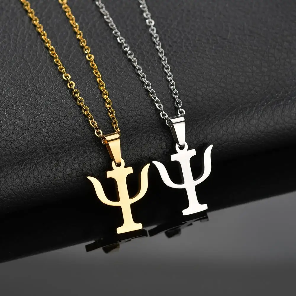 Ожерелье Goxijite с подвесками в виде букв символов PSI Для мужчин и женщин ожерелье из