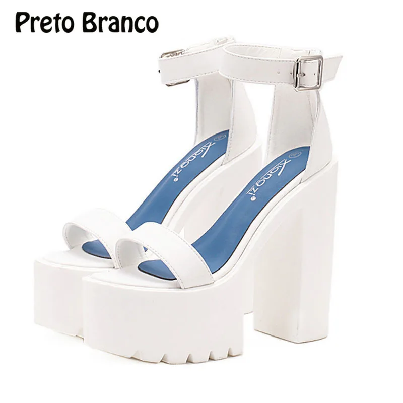 PRETO BRANCO/2019 женские летние босоножки на платформе 14 5 см толстом каблуке