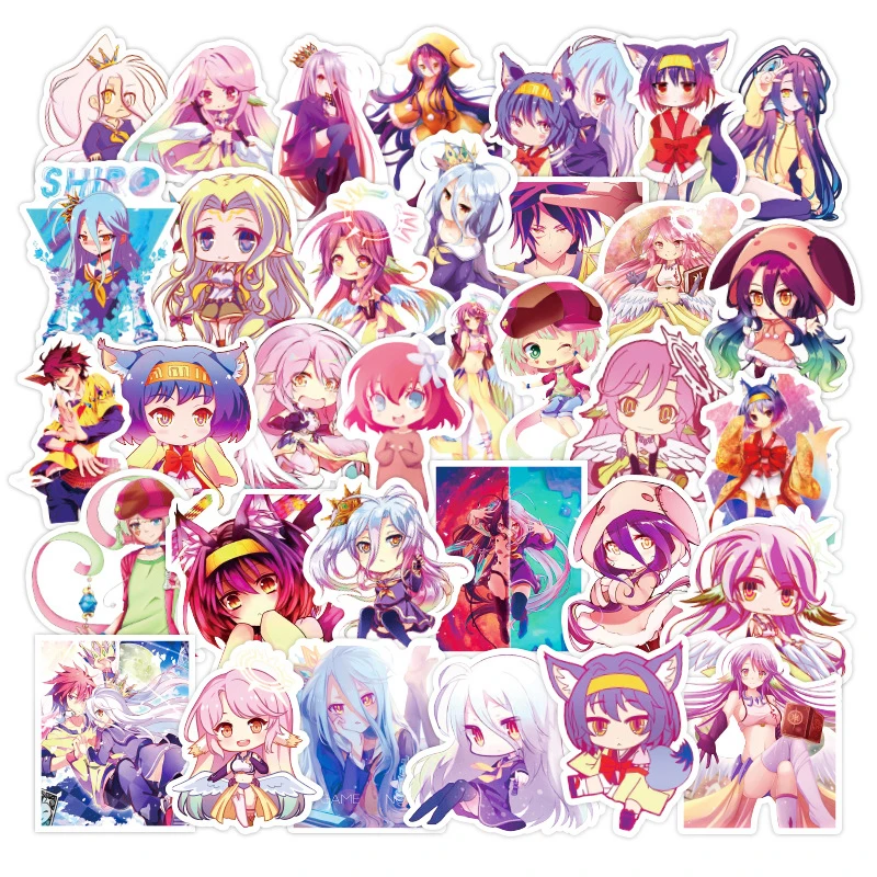 

10/30/50pcs/bag Cartoon Anime NO GAME NO LIFE Stickers For Furniture Wall DIY Chair Toy Car Computer Decal TV Guitar Motorcycle