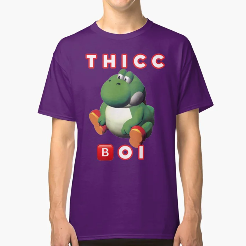 Фиолетовый Fat Yoshi Thicc футболка yoshi meme thicc boi fat yoshi большая Йоши Марио игры видеоигры - Цвет: Фиолетовый