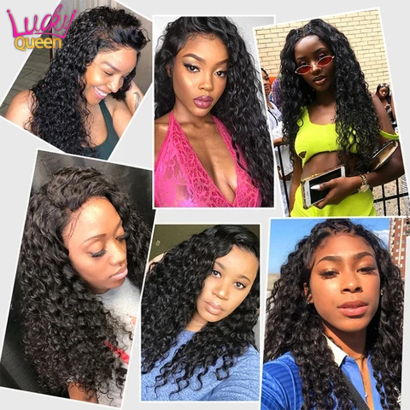 

13x6 HD Lace Front Wigs Pre-Plucked For Women 13x4 Lace Front Human Hair Wigs Lucky Queen Brzailian Jerry Curly Remy Hair Wigs