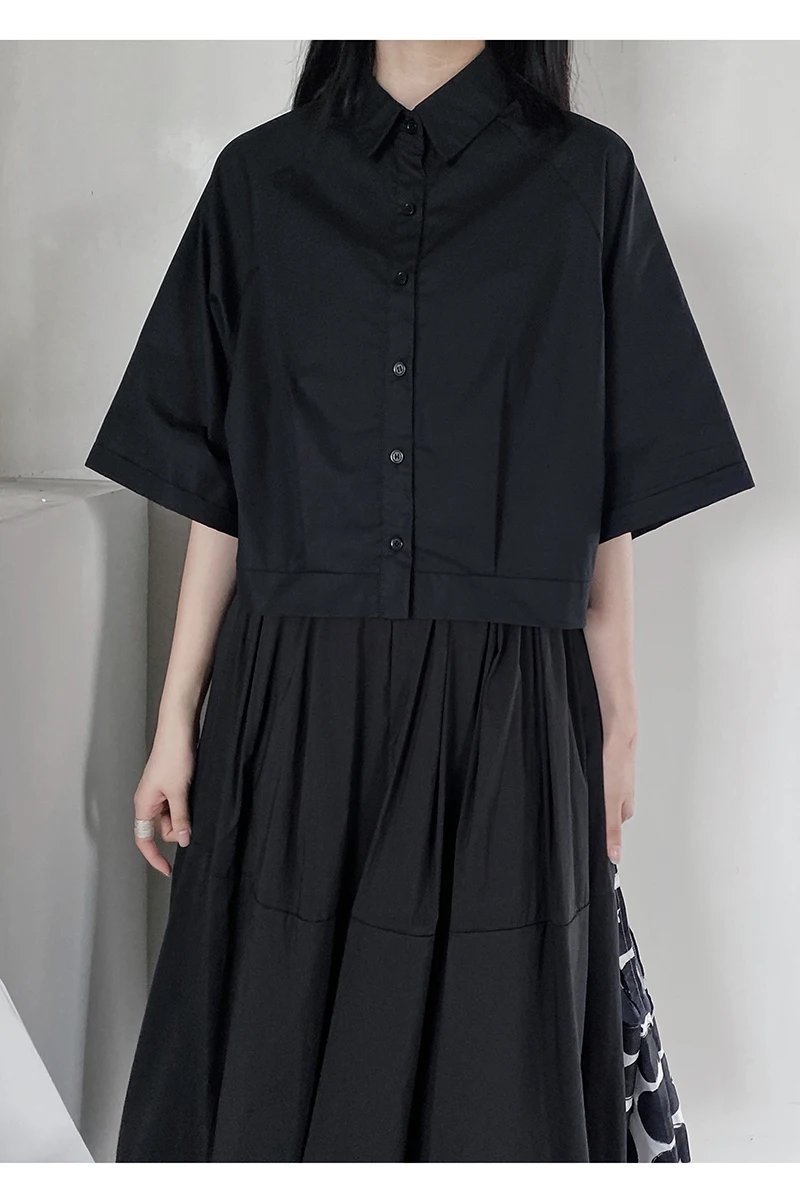 Новинка Сезон осень Цвет темно-синий Оригинальная короткая однотонная Свободная