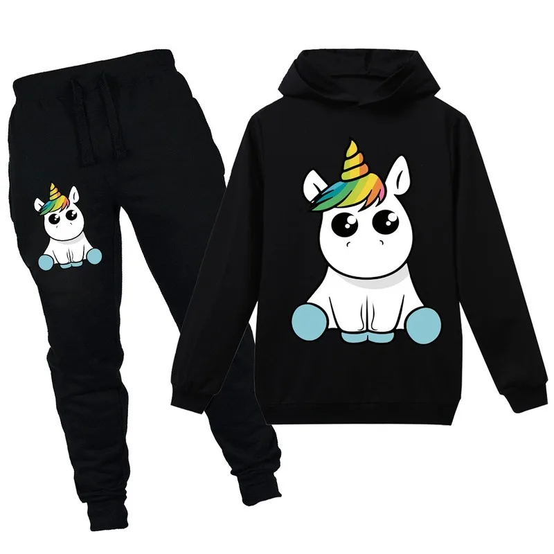 Для мальчиков и девочек Сезон осень зима единорог с капюшоном кофта длинными