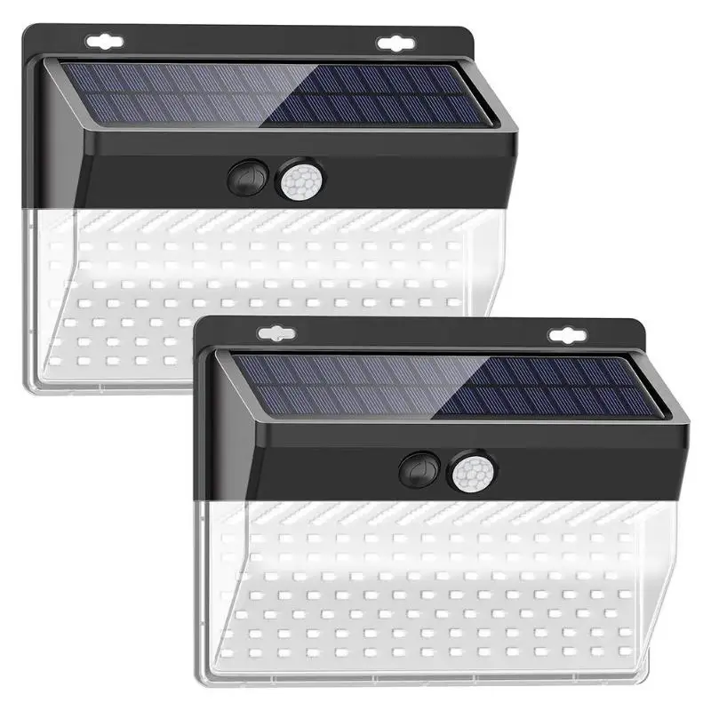 2pcs 206LED 2 шт. 118/206LED Солнечный настенный светильник с датчиком движения, водонепроницаемый солнечный светильник, уличный водонепроницаемый светильник для двора, энергосберегающая садовая лампа - Испускаемый цвет: 2pcs 206LED