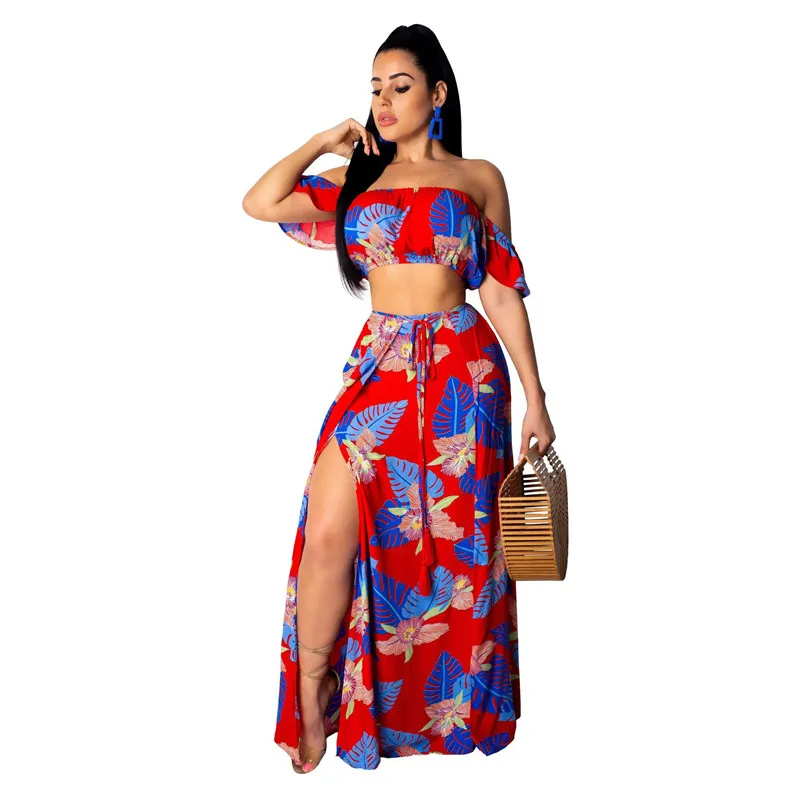 Платье женское длинное с цветочным принтом пикантный пляжный сарафан в стиле