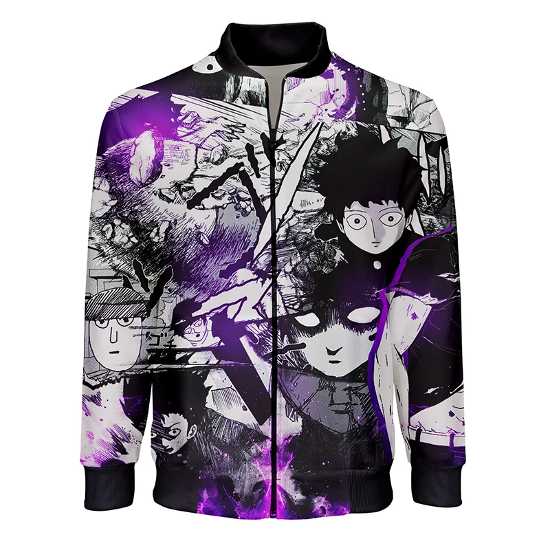 

Anime Mob Psycho 100 Casual Jackets Men/Women Fashion 3D Printed Stand Collar Zipper Bomber Jacket Trendy Streetwear Coat Unsiex