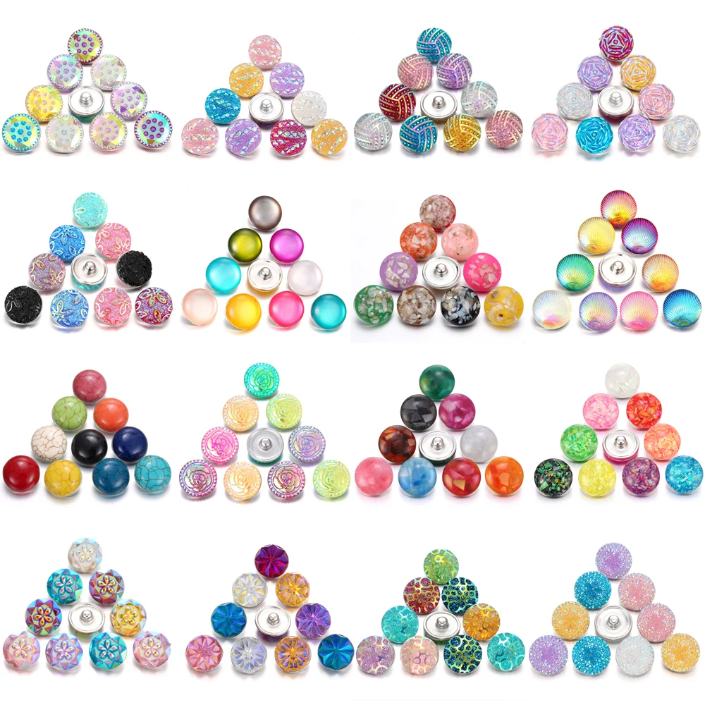 10 шт./лот новые ювелирные изделия на кнопках круглые полимерные цветы кнопки 18 мм