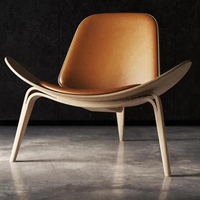 Креативное треугольное кресло в скандинавском стиле с ракушкой Сетчатое красное