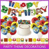 happy birthday cake topper gaming figures theme cake topper for kids birthday party decoration boys girls party favors