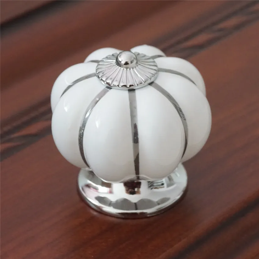 

Керамические ручки в форме тыквы золотого и серебряного цвета, ручка для кухонного шкафа, ручки для дверей шкафа