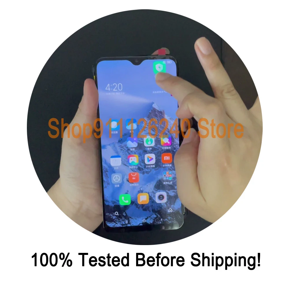 Buy 100% Tested Screen Replacement For Xiaomi Redmi 9 Display Touch Digitizer Assembly Redmi9 Xiomi Redmy Frame on
