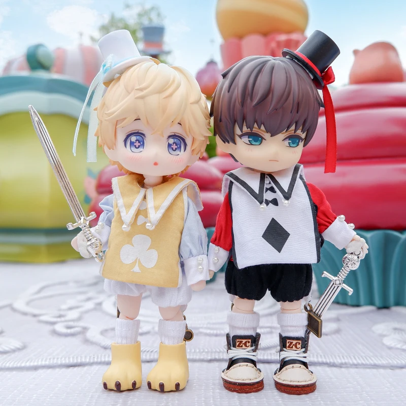 

Новинка, кукольная одежда Ob11, костюм рыцаря в покере, игровые карты, косплей костюм 1/12, кукольный домик ГСК 16 см, BJD Obitsiu 11, универсальный аксес...