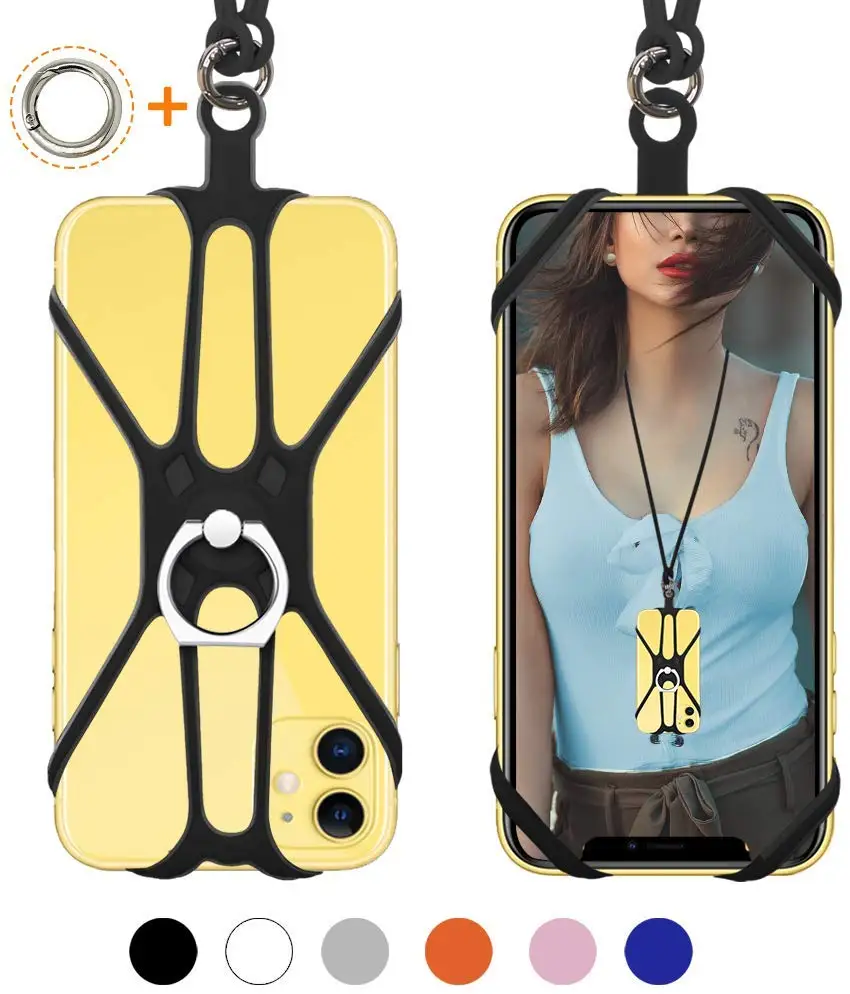 Ремешок для телефона 2 в 1 съемный шейный ремешок силиконовый чехол держатель с