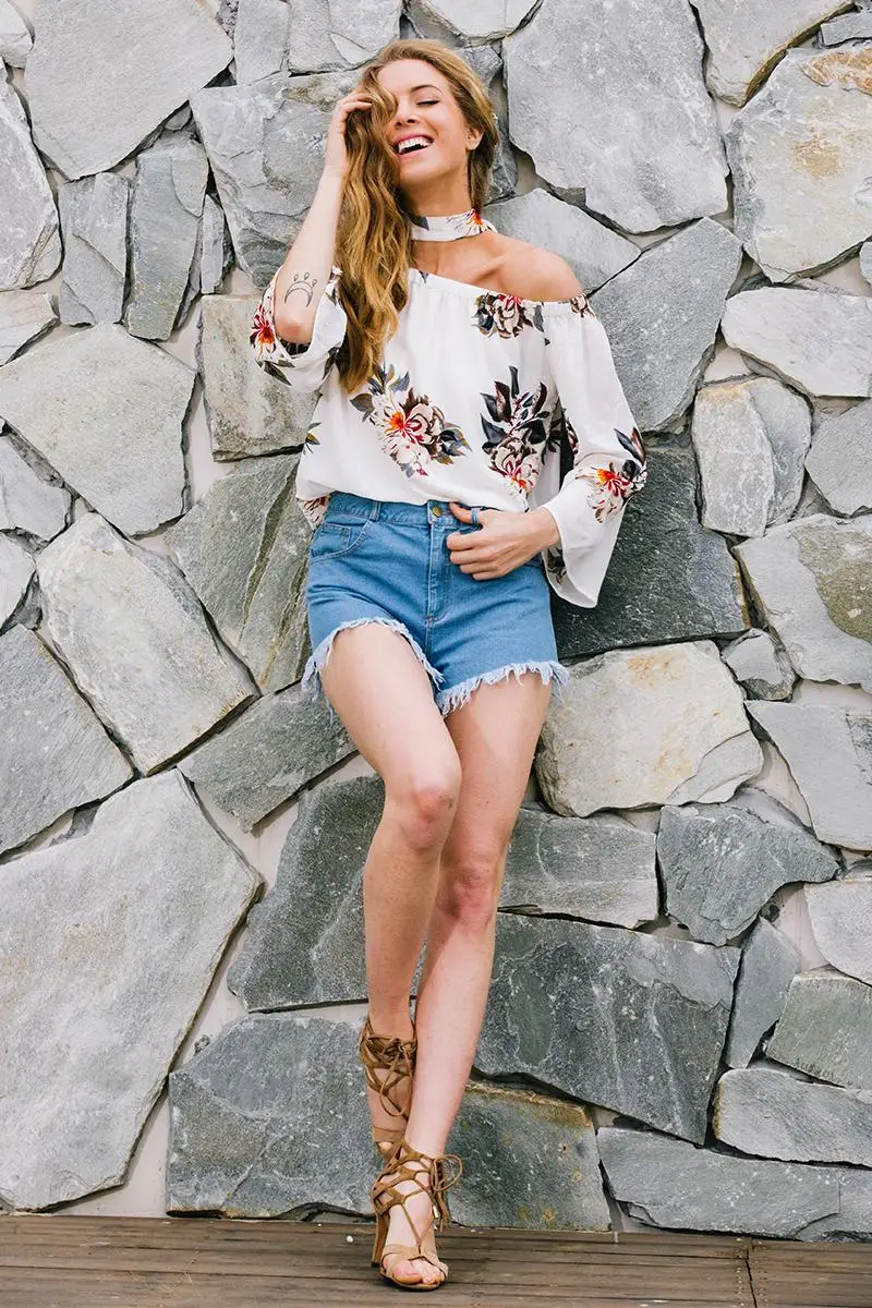 

Women's Summer Off Shoulder Blouses Sexy Tops Chiffon Casual shirt