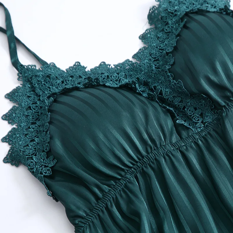 

Plus Size Silk Robe Sleep Suit Womens Lace Satin Pajamas Gown Set V-Neck Pyjama Nighties Wear Winter Pijama Home Nightwear M-XXL