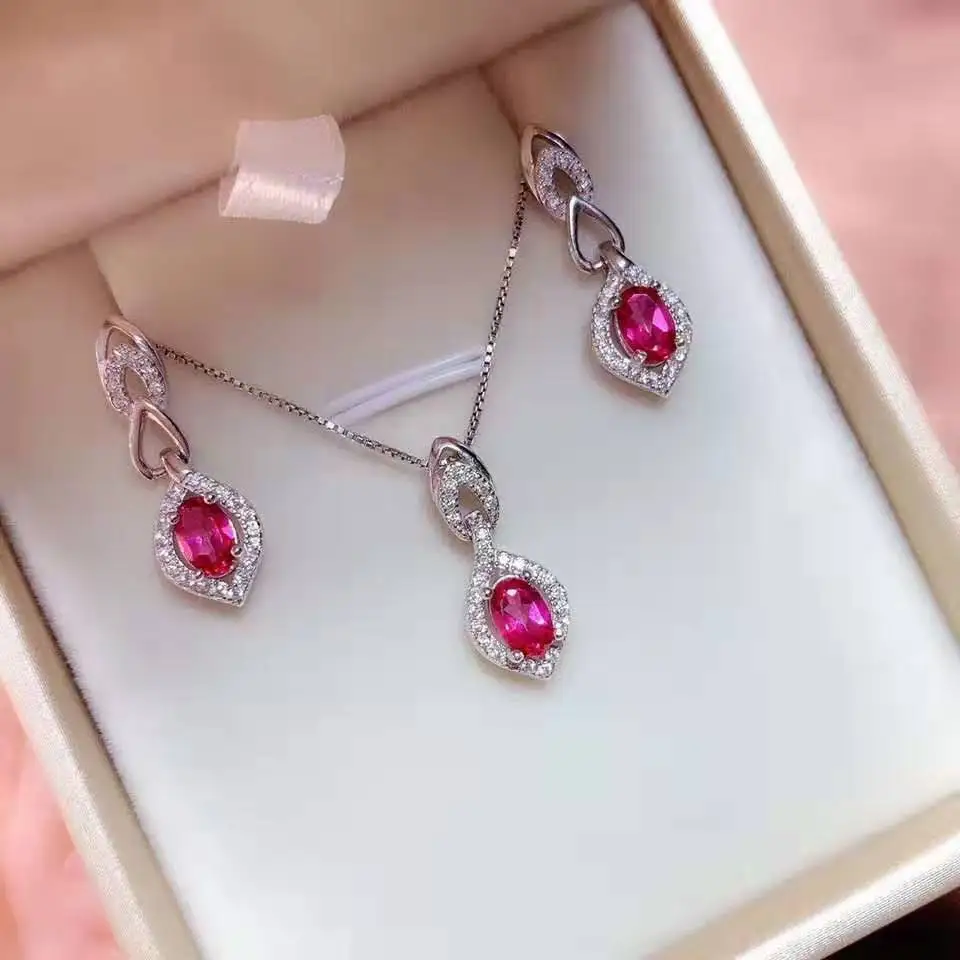 Комплект из колье и серёг серебра 925 пробы | Украшения аксессуары