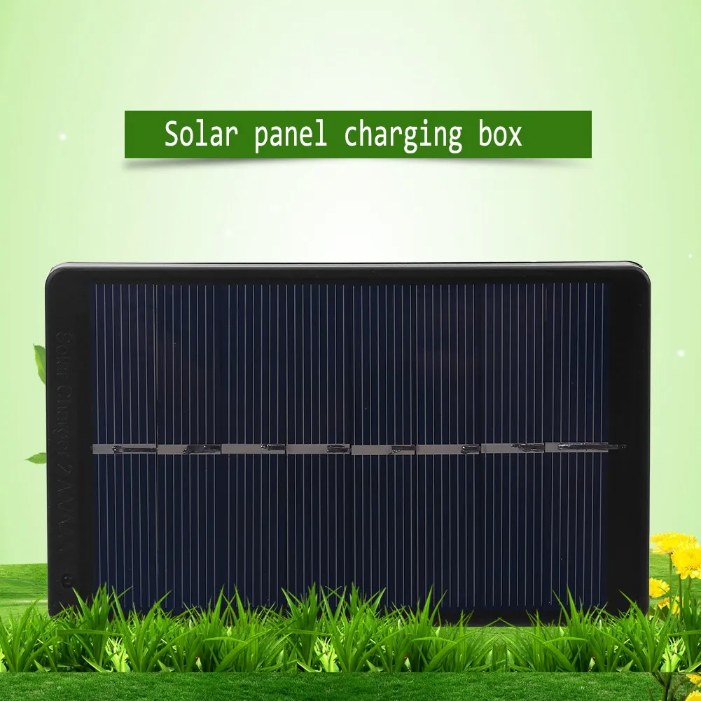 

1W 4V Portable Solar Panel Chager PVC Polysilicon Chager Charging Box for AA/AAA Battery Black