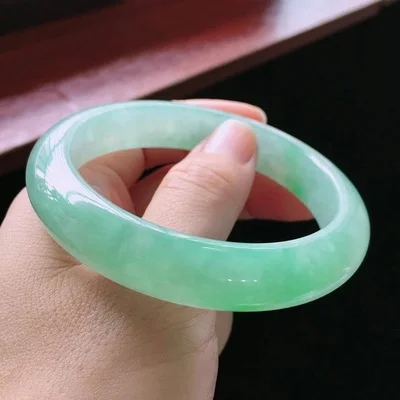 

Zheru jewelry natural Burmese light green jade 54-64mm bracelet elegant princess jewelry gift for girlfriend to mother
