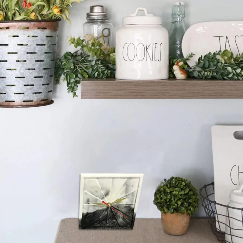 Квадратные настенные часы с изображением ветряной мельницы | Украшения и