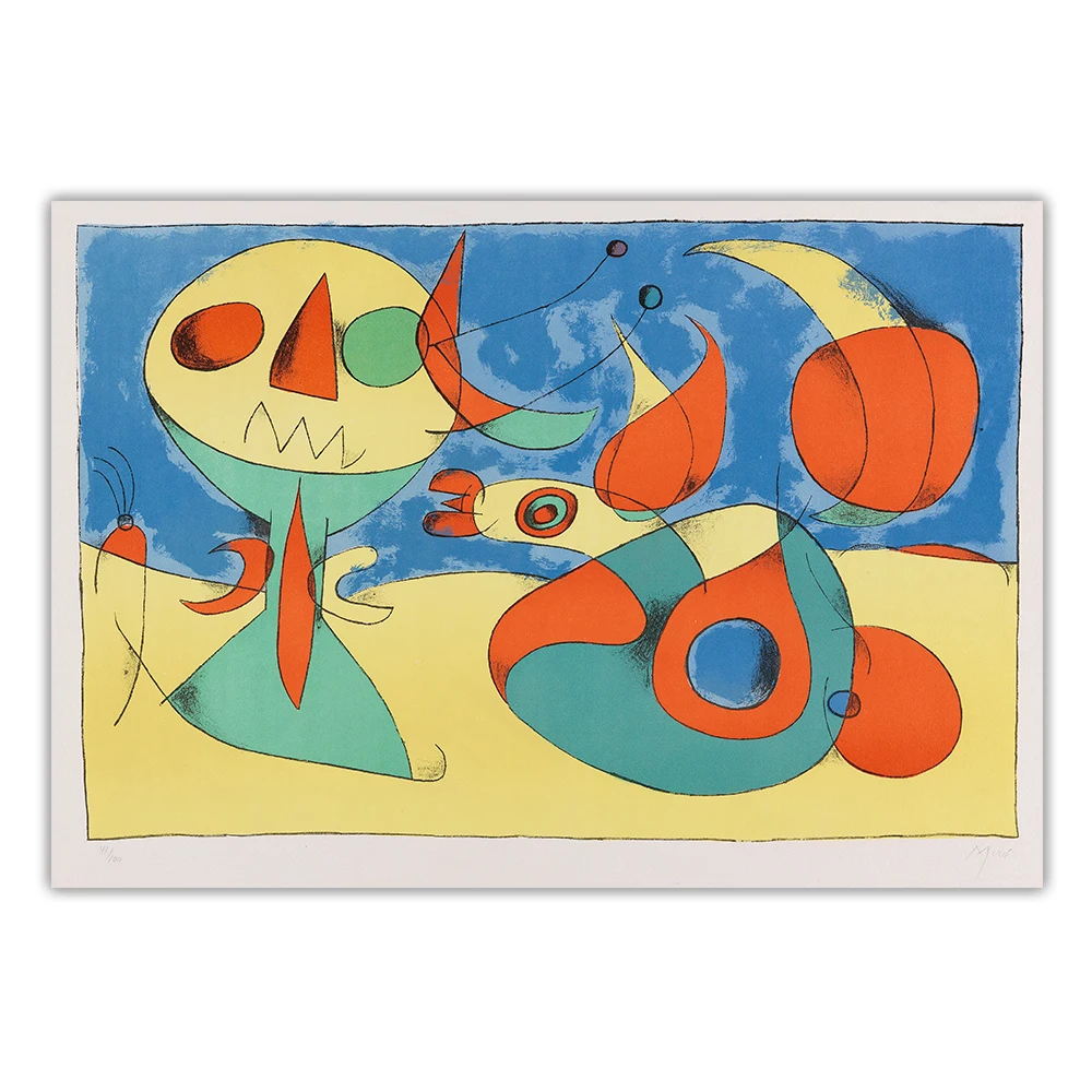 

Holover Canvas Oil Painting Joan Miro"Zephyr Bird,1960"Surrealism Aesthetic Poster Backdrop Wall Home Room Interior Decoration