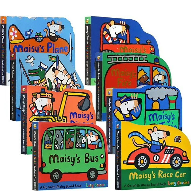 

8 книг/набор Maisy мышь волнистая мышь доска книга с изображениями на английском языке детская история книга детские игры IQ EQ обучение комикса ...