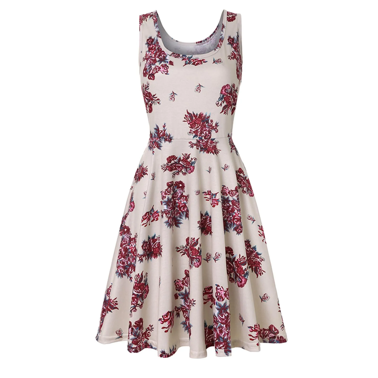 Женское Повседневное платье с цветочным принтом мягкое пляжное платье-трапеция