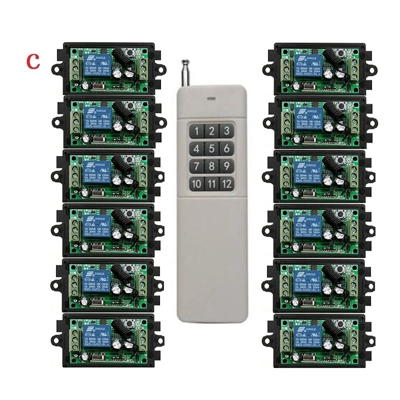 

3000M Long Range DC12V 1CH RF Wireless Remote Control Relay Switch light /lamp/ window/Garage Doors shutters projection screen