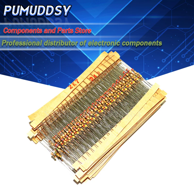 Новинка 1500 шт. 1/4 Вт карбоновые пленочные резисторы набор в ассортименте 75