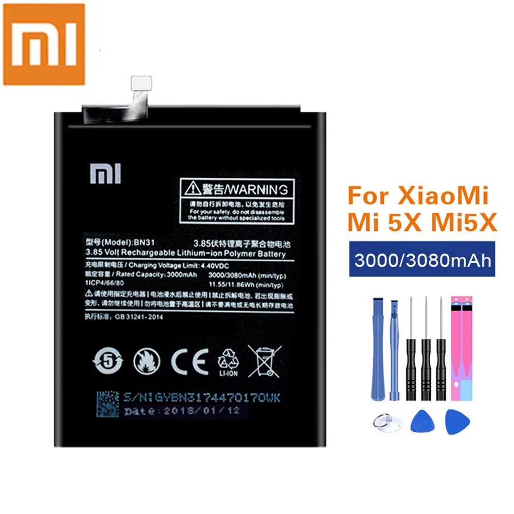 Оригинальный аккумулятор BN31 для Xiaomi Mi 5X Mi5X Redmi Note 5A pro A1 Y1 Lite с набором