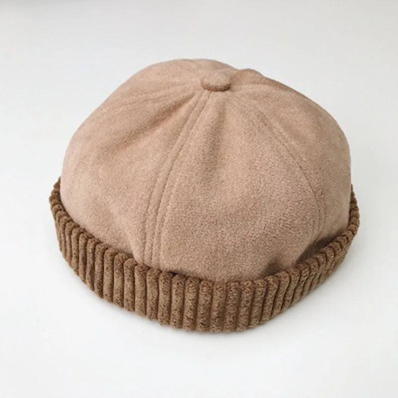 Зимняя шапка моряк Docker для мужчин и женщин замшевые шапки без козырька