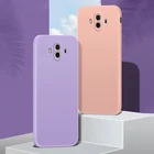 Мягкий чехол для телефона Huawei Mate 10 9 Pro с прямыми краями Fundas Mate10 10pro Mate9 оригинальный квадратный жидкий силиконовый тонкий чехол-накладка