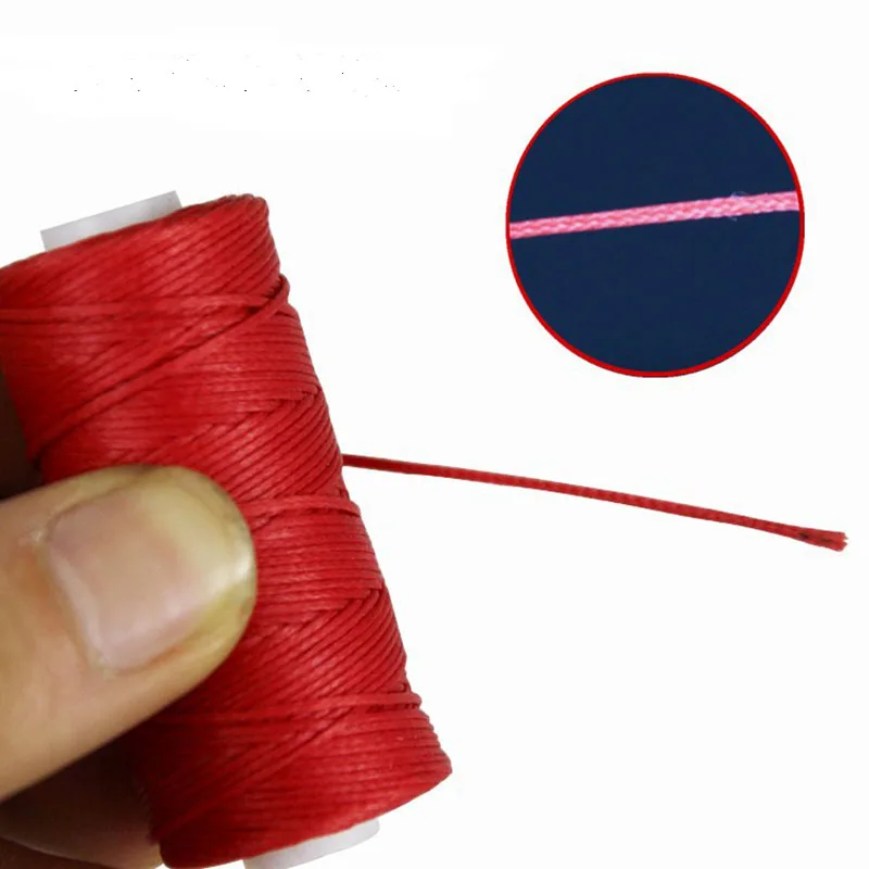 INS Hot 30m/Roll Durable 0.8mm Leather Waxed Thread Cord for DIY Handicraft Tool Hand Stitching Thread Flat Waxed Sewing Line