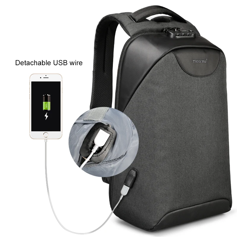 Модные мужские рюкзаки без ключа с замком TSA, 15,6 дюймов, usb зарядка, для ноутбука, мужской рюкзак Mochila, 18л, школьный рюкзак для мальчиков