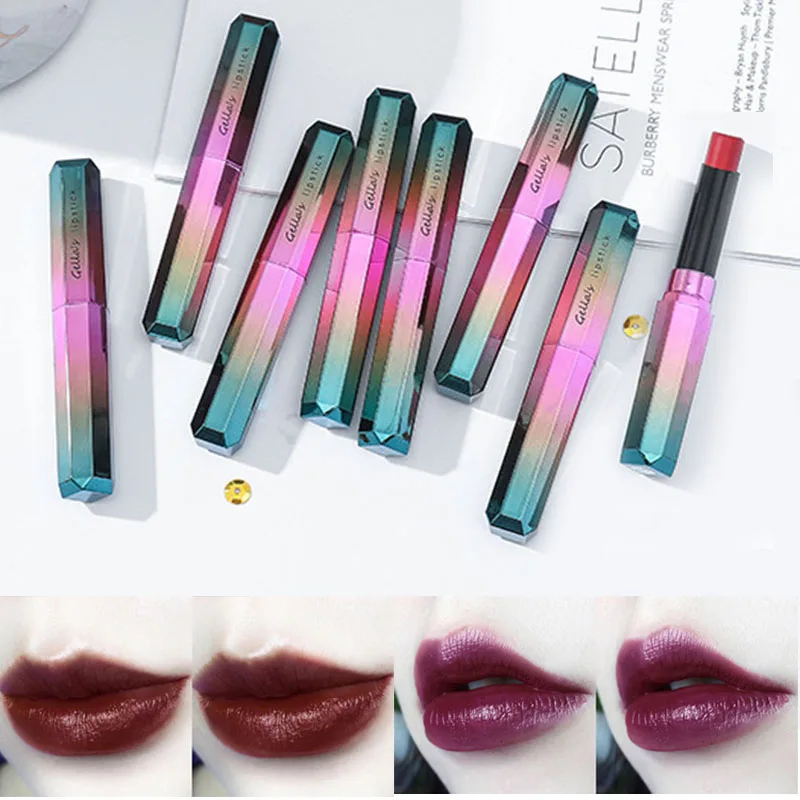 Мода Осень Зима матовая помада темная серия не легко обесцвечивается помады для