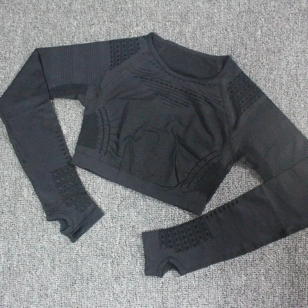 2020 безупречные вязаные топы с ушками для йоги тренировок длинным рукавом женщин