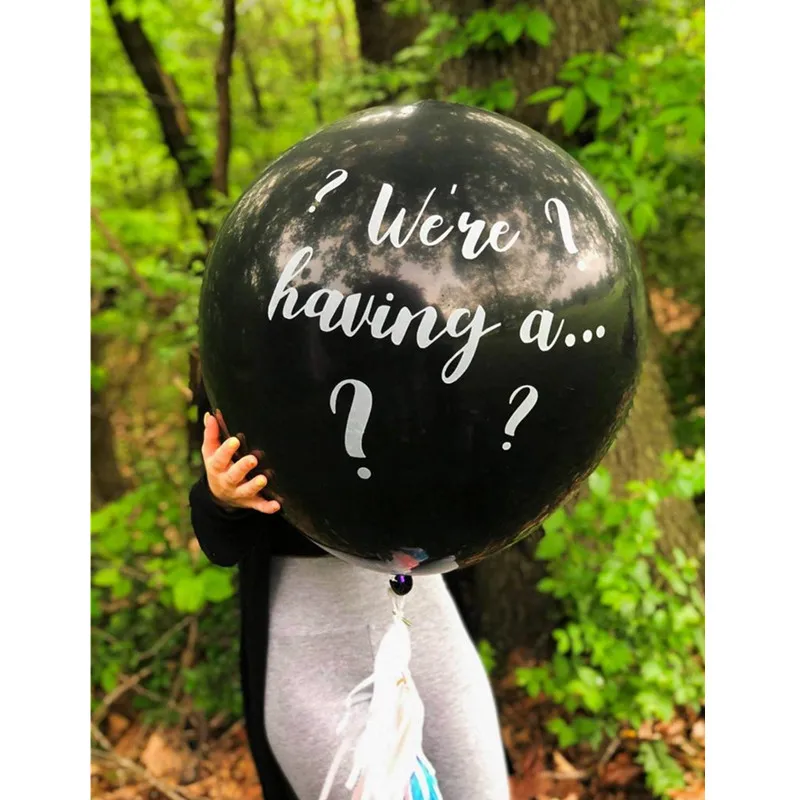 36 дюймов Пол раскрыть шар для девочек или мальчиков черный латекс наклейки на