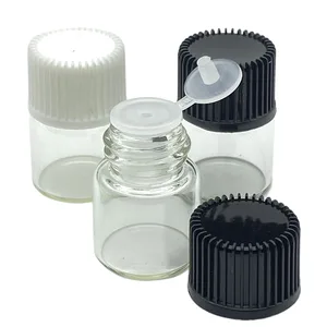 10 шт. 1 мл маленькие прозрачные стеклянные бутылки с вытяжным отверстием Rducer винтовая крышка мини пустые ампулы для желаний