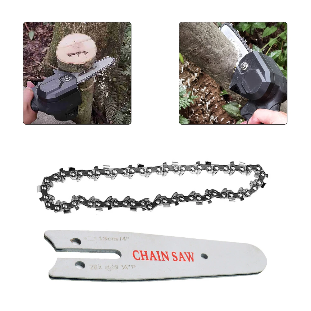 

4 Inch Mini Steel Chainsaw Chain Electric Electric Saw Accessory Replacement Made Of Fine Quality Steel With Superior Guide NEW