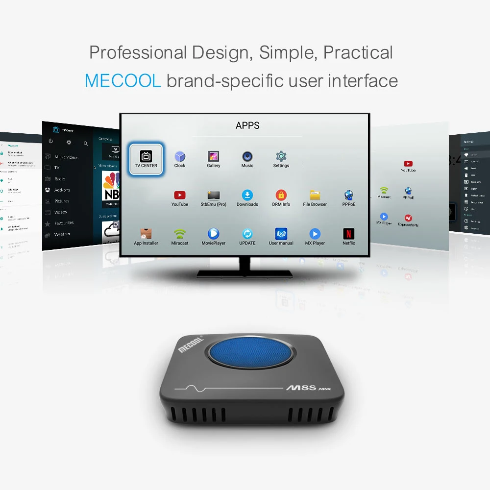 Умная ТВ приставка MECOOL M8S Max Восьмиядерный Amlogic S912 3 ГБ ОЗУ 32 Гб ПЗУ 2 4G + 5 8G Wi Fi BT4.0 4K VP9