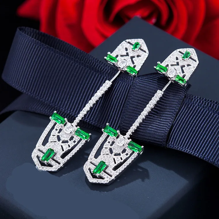 Франция Мода ювелирный бренд дизайн 925 стерлингового серебра щит Форма серьги