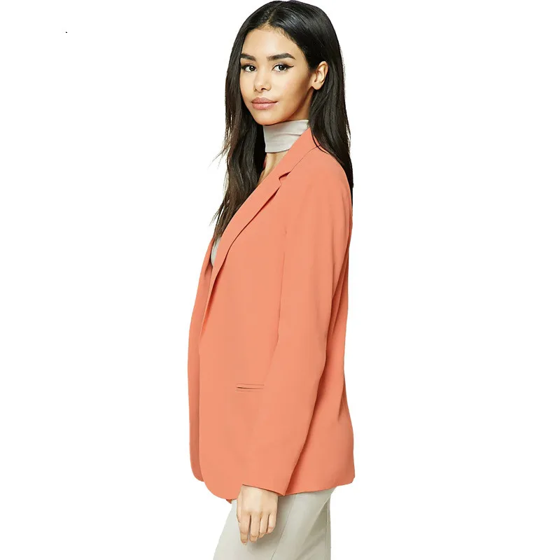 

2021 spring and autumn new suit women's temperament mid-length versatile casual slim solid color jacket