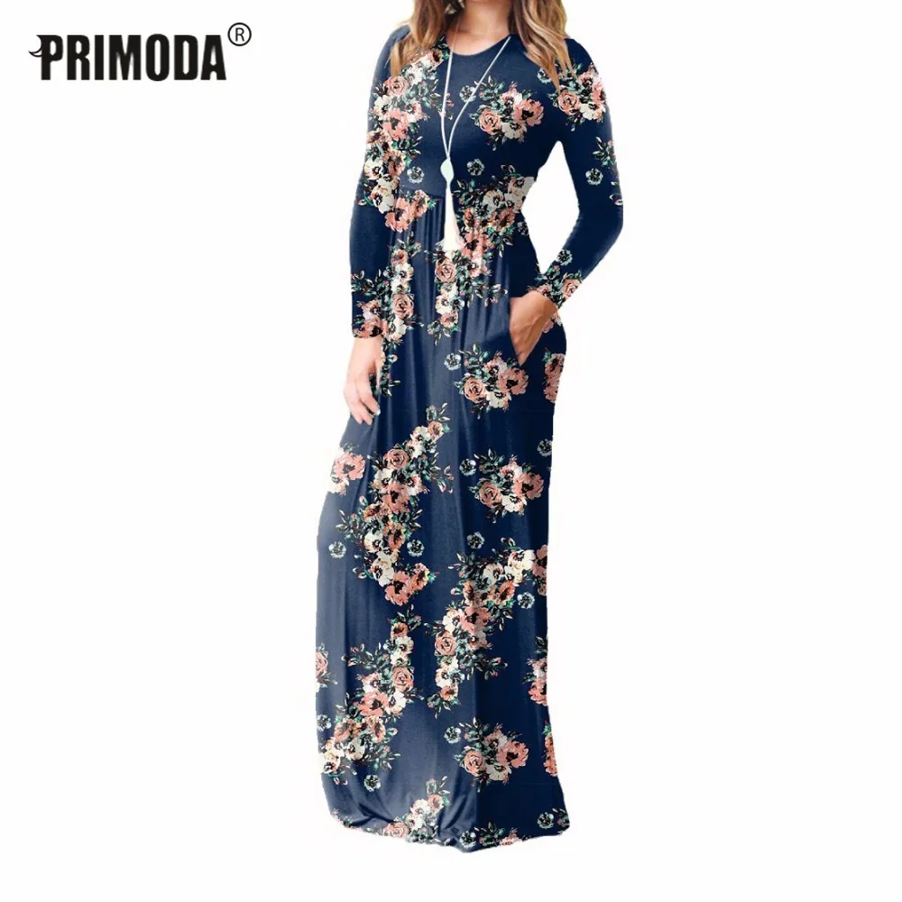 Женское длинное платье макси с принтом 7 цветов|Женские платья| |