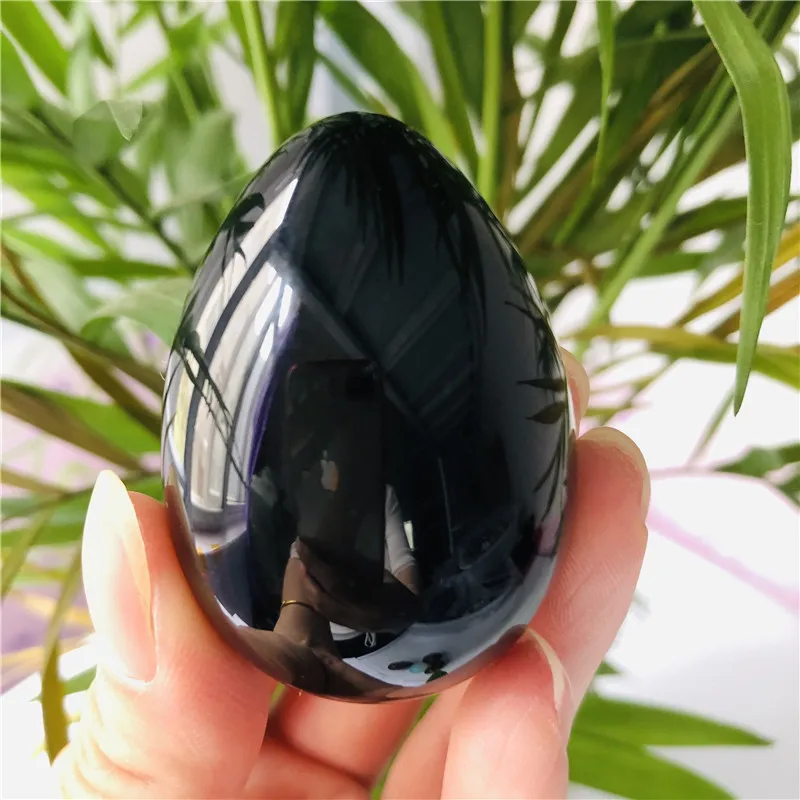 

Natural Black Obsidian Crystal Egg Ball Magic Sphere Healing