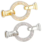 Застежки-крючки для изготовления ювелирных изделий, из латуни, с фианитом, золотые, аксессуары для ожерелья и браслета, 2021