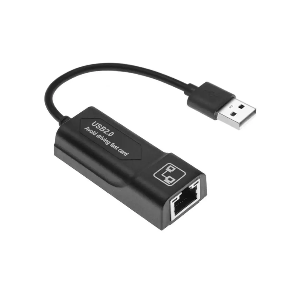 

Portable USB 2.0 Wired Built-in Cable Network Card Drive-free Ethernet Adapter