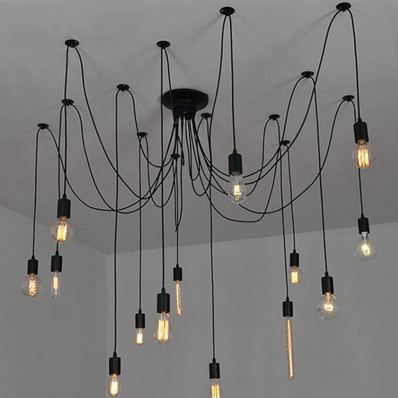 

Vintage Nordic Spider Pendant Lamp Multiple Adjustable Retro Pendant Lights Loft